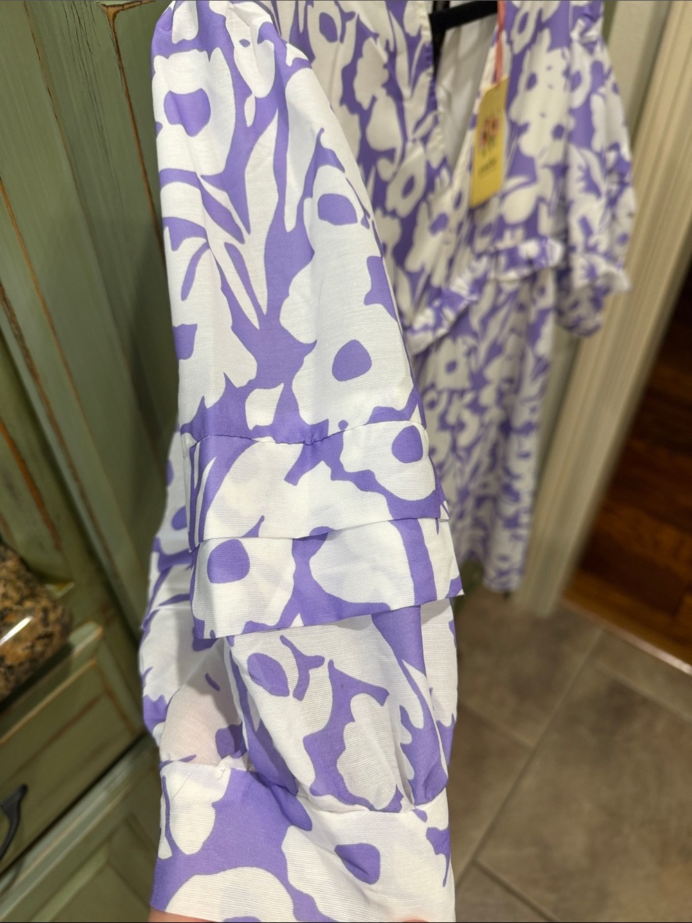 entro Lavender and White Floral Babydoll Dress - Picture 3 of 8